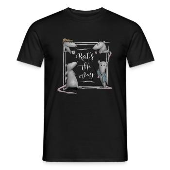 Rat’s The Way Kaffeehaus-Style Ratten Wortspiel - Männer T-Shirt - Schwarz - Vorne - AI Model Male 178 light (178cm)