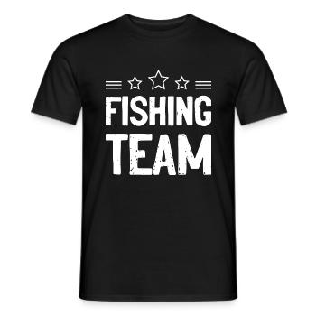 Fishing Team Angeln Fischen - Men's T-Shirt - black - Front - AI Model Male 178 light (178cm)