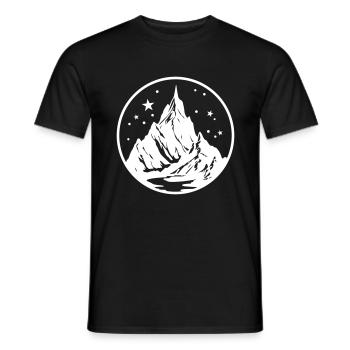 Mountains Silhouette Nature Symbol - Men's T-Shirt - black - Front - AI Model Male 178 light (178cm)