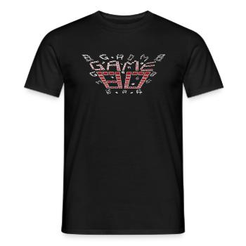 Game 80s design red white - Männer T-Shirt - Schwarz - Vorne - AI Model Male 178 light (178cm)