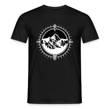 Symbole de voyage Compass Mountains - T-shirt homme - noir - Devant - AI Model Male 178 light (178cm)