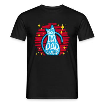 Meilleur cadeau rétro chat papa jamais Kitty Cats - T-shirt homme - noir - Devant - AI Model Male 178 light (178cm)