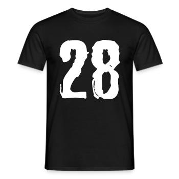 28 Number jersey - Men's T-Shirt - black - Front - AI Model Male 178 light (178cm)