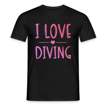 I love diving - Men's T-Shirt - black - Front - AI Model Male 178 light (178cm)