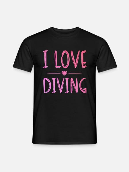 I love diving - Men's T-Shirt - black