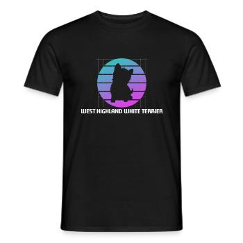 Retro- Westhochland-weißer Terrier-Hund - Männer T-Shirt - Schwarz - Vorne - AI Model Male 178 light (178cm)