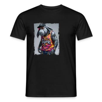 hip hop Eeyore rapper - Men's T-Shirt - black - Front - AI Model Male 178 light (178cm)