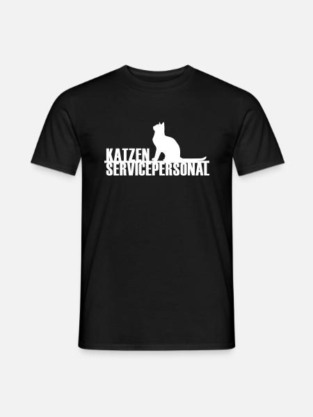 Katzen Servicepersonal - Männer T-Shirt - Schwarz