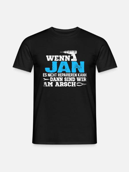 JAN - kann es reparieren - Männer T-Shirt - Schwarz