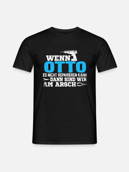 OTTO - kann es reparieren - Männer T-Shirt - Schwarz
