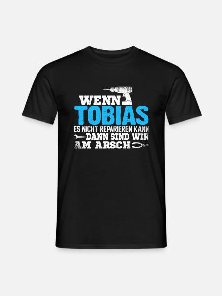 TOBIAS - kann es reparieren - Männer T-Shirt - Schwarz