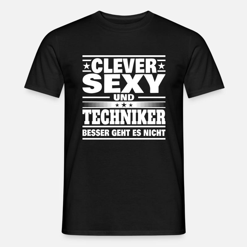 Clever Techniker - Männer T-Shirt - Schwarz