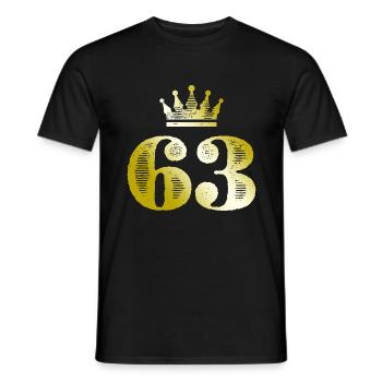 63 Zahl Krone Gold - Männer T-Shirt - Schwarz - Vorne - AI Model Male 178 light (178cm)