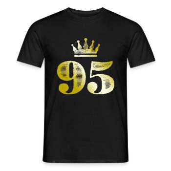 95 Numéro Couronne Or - T-shirt homme - noir - Devant - AI Model Male 178 light (178cm)