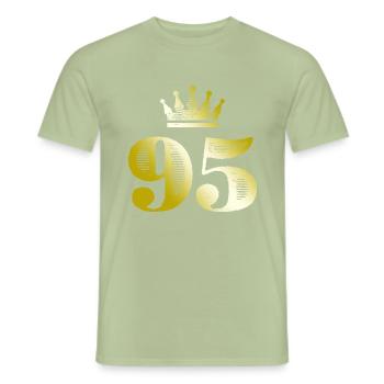 95 Number Crown Gold - Men's T-Shirt - sage - Front - AI Model Male 178 light (178cm)