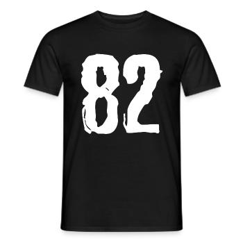 82 number jersey - Men's T-Shirt - black - Front - AI Model Male 178 light (178cm)