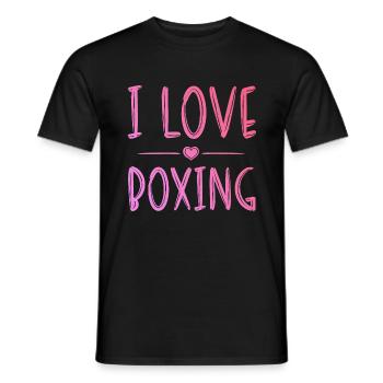 I love boxing - Men's T-Shirt - black - Front - AI Model Male 178 light (178cm)