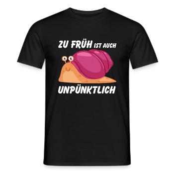 Zu früh ist auch unpünktlich lustige Schnecke - Männer T-Shirt - Schwarz - Vorne - AI Model Male 178 light (178cm)
