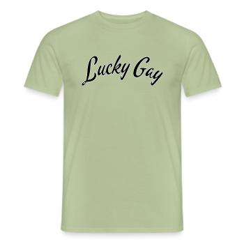 Lucky gay - Men's T-Shirt - sage - Front - AI Model Male 178 light (178cm)