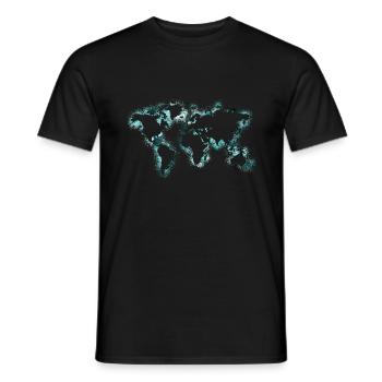 carte du monde - T-shirt homme - noir - Devant - AI Model Male 178 light (178cm)