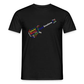 Guitar Emotions, Gitarre Festival Konzert Open Air - Männer T-Shirt - Schwarz - Vorne - AI Model Male 178 light (178cm)