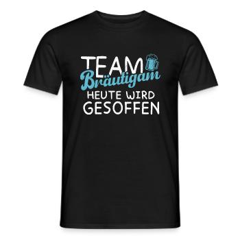 Team Bräutigam - Heute wird gesoffen - JGA - Männer T-Shirt - Schwarz - Vorne - AI Model Male 178 light (178cm)