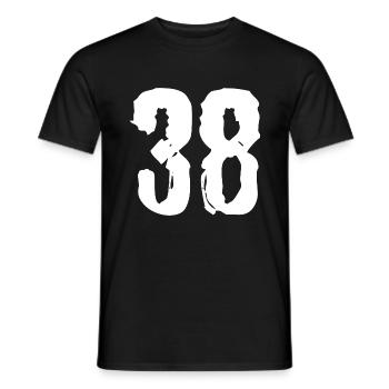 38 Number jersey - Men's T-Shirt - black - Front - AI Model Male 178 light (178cm)