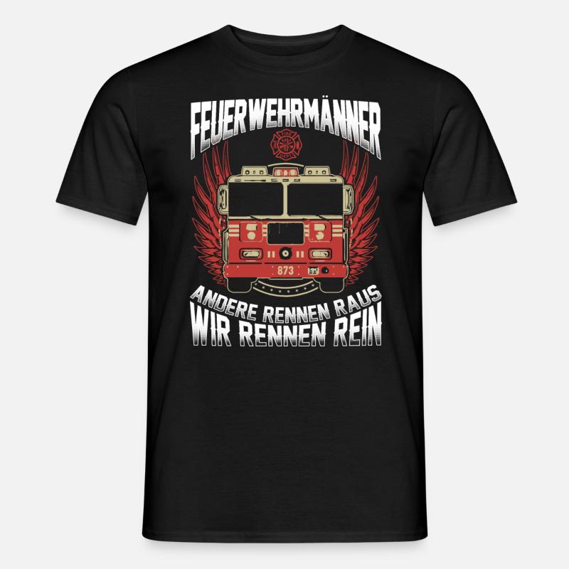 Feuerwehrmänner - Männer T-Shirt - Schwarz