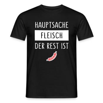 HAUPTSACHE FLEISCH DER REST IST WURST - Männer T-Shirt - Schwarz - Vorne - AI Model Male 178 light (178cm)