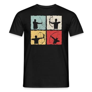 Archer Bow Arrow Vintage Retro - Men's T-Shirt - black - Front - AI Model Male 178 light (178cm)