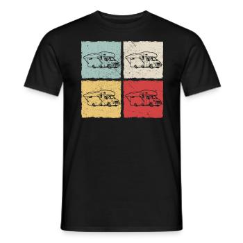 Motorhome Camper Trekking Retro Gift Idea - Men's T-Shirt - black - Front - AI Model Male 178 light (178cm)