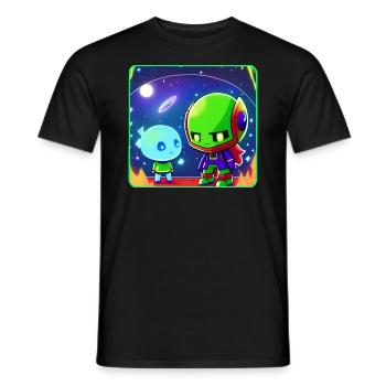 Extraterrestres mignons - T-shirt homme - noir - Devant - AI Model Male 178 light (178cm)