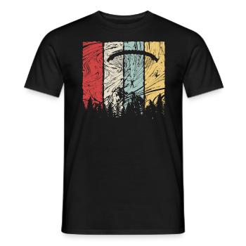 Gleitschirm Fallschirmspringen Geschenkidee Retro - Männer T-Shirt - Schwarz - Vorne - AI Model Male 178 light (178cm)