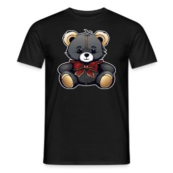 Cute Teddy Bear with Bow - Men's T-Shirt - black - Front - AI Model Male 178 light (178cm)