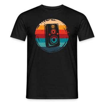 Lautsprecher Retro Grunge Circle - Männer T-Shirt - Schwarz - Vorne - AI Model Male 178 light (178cm)