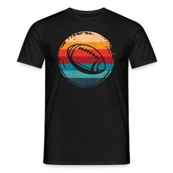American Football Retro Grunge Circle - Men's T-Shirt - black - Front - AI Model Male 178 light (178cm)