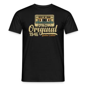 Original 1946 Jahrgang - 1946 Geburtstagsgeschenk - Männer T-Shirt - Schwarz - Vorne - AI Model Male 178 light (178cm)