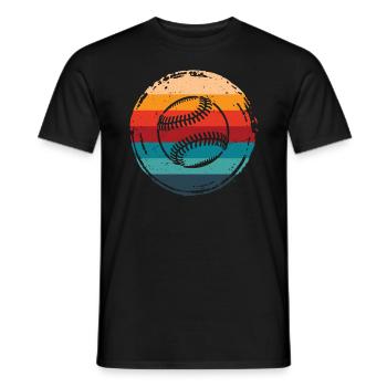 Cercle Grunge Rétro Baseball - T-shirt homme - noir - Devant - AI Model Male 178 light (178cm)