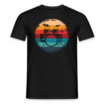 Drums Retro - Men's T-Shirt - black - Front - AI Model Male 178 light (178cm)