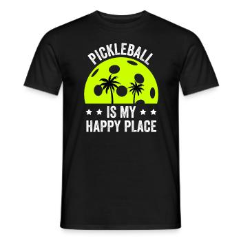 Pickleball Is My Happy Place - Männer T-Shirt - Schwarz - Vorne - AI Model Male 178 light (178cm)