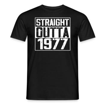 Straight Outta 1977 Retro 1977 Anniversary Gift - Men's T-Shirt - black - Front - AI Model Male 178 light (178cm)