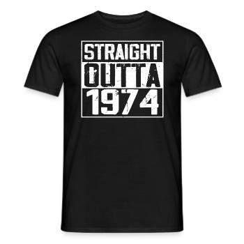 Straight Outta 1974 Retro 1974 Jubiläumsgeschenk - Männer T-Shirt - Schwarz - Vorne - AI Model Male 178 light (178cm)