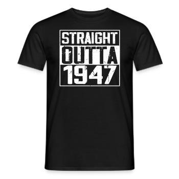 Straight Outta 1947 Retro 1947 Anniversary Gift - Men's T-Shirt - black - Front - AI Model Male 178 light (178cm)