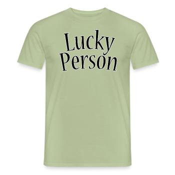 Lucky person - Männer T-Shirt - Sage - Vorne - AI Model Male 178 light (178cm)