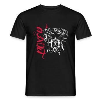 BOXER Portrait - Männer T-Shirt - Schwarz - Vorne - AI Model Male 178 light (178cm)