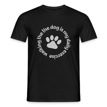 Promener le chien est mon exercice quotidien - T-shirt homme - noir - Devant - AI Model Male 178 light (178cm)