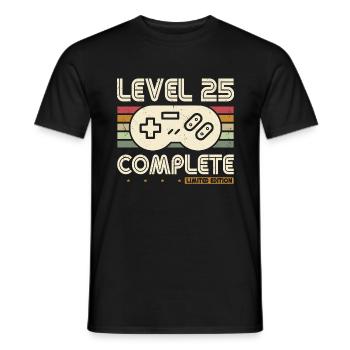 25ème anniversaire niveau 25 Complete 25 ans cadeau - T-shirt homme - noir - Devant - AI Model Male 178 light (178cm)