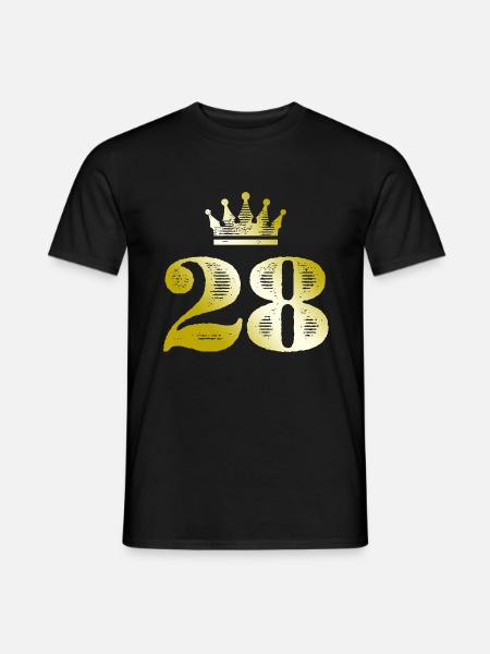 28 Chiffre Couronne Or - T-shirt homme - noir