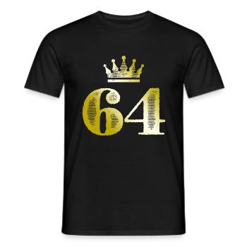 64 Number Crown Gold - Men's T-Shirt - black - Front - AI Model Male 178 light (178cm)