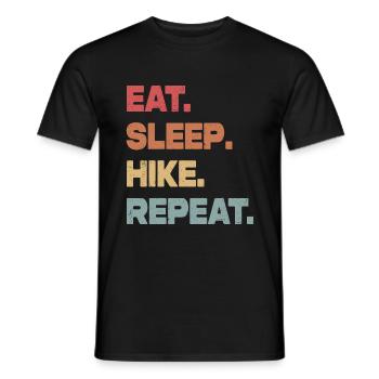 Eat Sleep Hike Repeat - Men's T-Shirt - black - Front - AI Model Male 178 light (178cm)